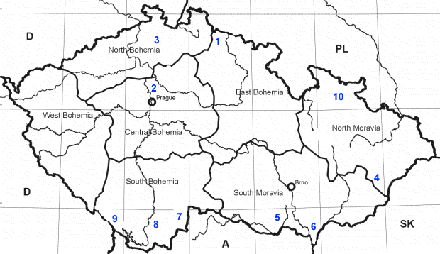 Map of the Czech Republic